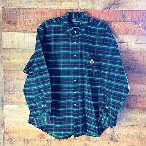 Vintage 90’s Polo by Ralph Lauren Langston Cotton Button Up W Embroidered Crest